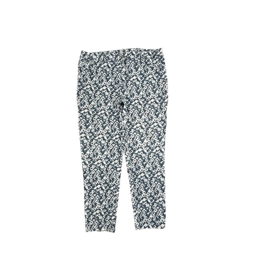 Women's Navy and White Print Stretch Jeans